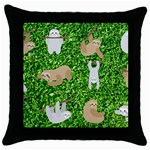 Funny Sloths Throw Pillow Case (Black)