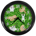 Funny Sloths Wall Clock (Black)