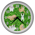 Funny Sloths Wall Clock (Silver)