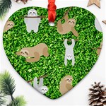 Funny Sloths Heart Ornament (Two Sides)