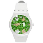 Funny Sloths Round Plastic Sport Watch (M)