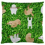 Funny Sloths Large Flano Cushion Case (One Side)