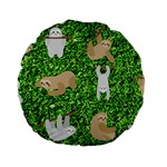 Funny Sloths Standard 15  Premium Flano Round Cushion 