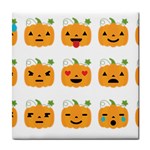 Halloween Pumpkin Emojis Tile Coaster