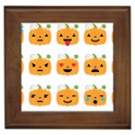 Halloween Pumpkin Emojis Framed Tile