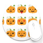 Halloween Pumpkin Emojis Round Mousepad