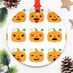 Halloween Pumpkin Emojis Ornament (Round)