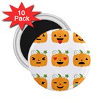 Halloween Pumpkin Emojis 2.25  Magnet (10 pack)