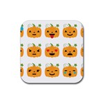 Halloween Pumpkin Emojis Rubber Coaster (Square)