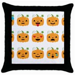 Halloween Pumpkin Emojis Throw Pillow Case (Black)