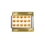 Halloween Pumpkin Emojis Gold Trim Italian Charm (9mm)