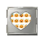 Halloween Pumpkin Emojis Mega Link Heart Italian Charm (18mm)