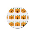 Halloween Pumpkin Emojis Rubber Coaster (Round)