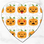 Halloween Pumpkin Emojis Jigsaw Puzzle (Heart)