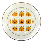 Halloween Pumpkin Emojis Porcelain Plate