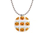 Halloween Pumpkin Emojis 1  Button Necklace