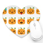 Halloween Pumpkin Emojis Heart Mousepad