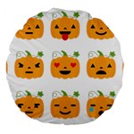 Halloween Pumpkin Emojis Large 18  Premium Round Cushion 