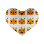 Halloween Pumpkin Emojis Standard 16  Premium Heart Shape Cushion 