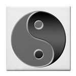 Yin Yang (White) ceramic wall tile / Tile Coaster / Tile trivet