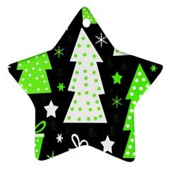 Green Playful Xmas Star Ornament (Two Sides)  from ArtsNow.com Front