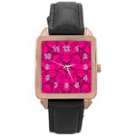 Halloween Baphomet Rose Gold Leather Watch 