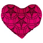 Halloween Baphomet Large 19  Premium Flano Heart Shape Cushion