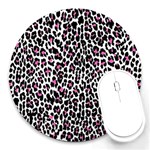 Pink Leopard Print Round Mousepad