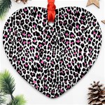 Pink Leopard Print Ornament (Heart)