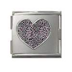 Pink Leopard Print Mega Link Heart Italian Charm (18mm)