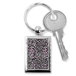 Pink Leopard Print Key Chain (Rectangle)