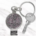 Pink Leopard Print Nail Clippers Key Chain