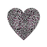 Pink Leopard Print Magnet (Heart)