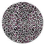 Pink Leopard Print Magnet 5  (Round)