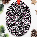 Pink Leopard Print Oval Ornament (Two Sides)