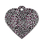 Pink Leopard Print Dog Tag Heart (Two Sides)