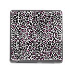 Pink Leopard Print Memory Card Reader (Square)