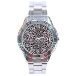 Pink Leopard Print Stainless Steel Analogue Watch