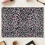 Pink Leopard Print Cosmetic Bag (XXXL)