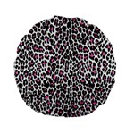 Pink Leopard Print Standard 15  Premium Flano Round Cushion 