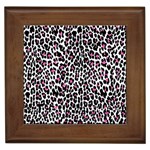 Pink Leopard Print Framed Tile