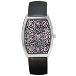 Pink Leopard Print Barrel Style Metal Watch