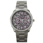 Pink Leopard Print Sport Metal Watch