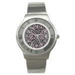 Pink Leopard Print Stainless Steel Watch