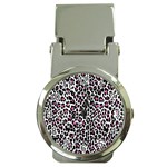 Pink Leopard Print Money Clip Watch