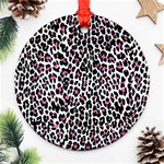 Pink Leopard Print Round Ornament (Two Sides)