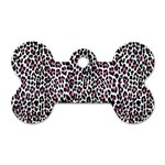 Pink Leopard Print Dog Tag Bone (One Side)