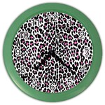 Pink Leopard Print Color Wall Clock