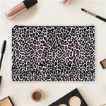 Pink Leopard Print Cosmetic Bag (Large)