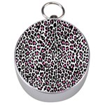 Pink Leopard Print Silver Compass